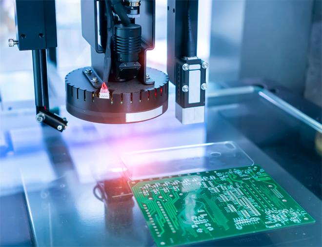 Automatische optische Inspektion einer Leiterplatte zur Qualitätssicherung in der Elektronikfertigung